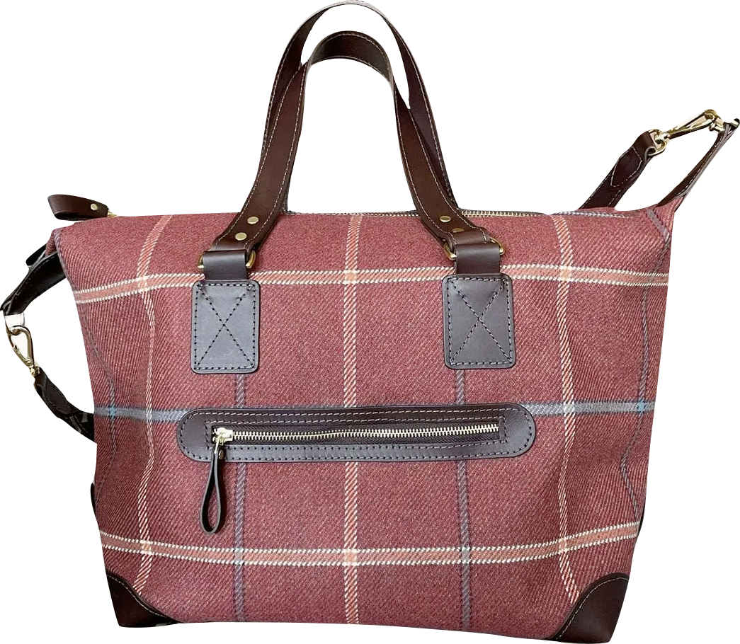 J&L Tweed <br> Hanna Weekender Bag - Golspie Red