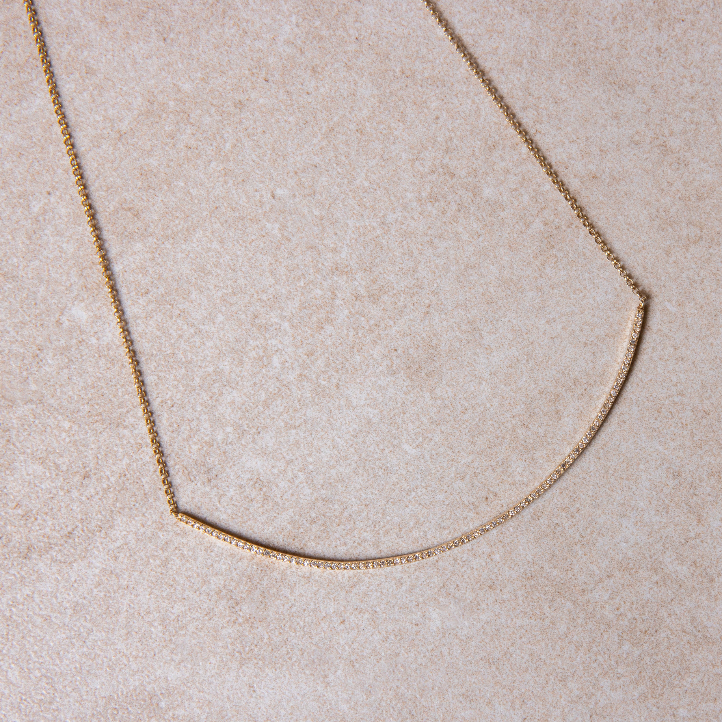 Mirta Tummino <br> Diamond Bar Necklace