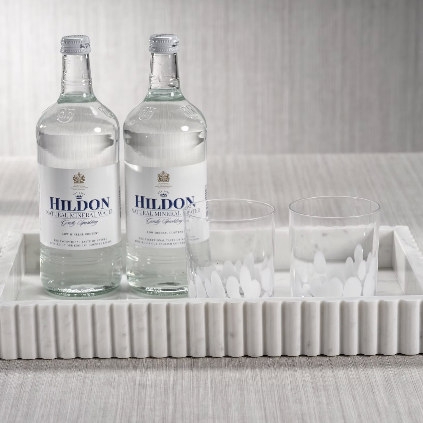 Scalloped Marble Accessory Tray
