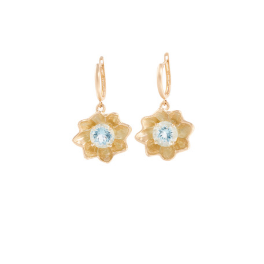 Lisa Ziff <br> Bloom Aquamarine Earrings