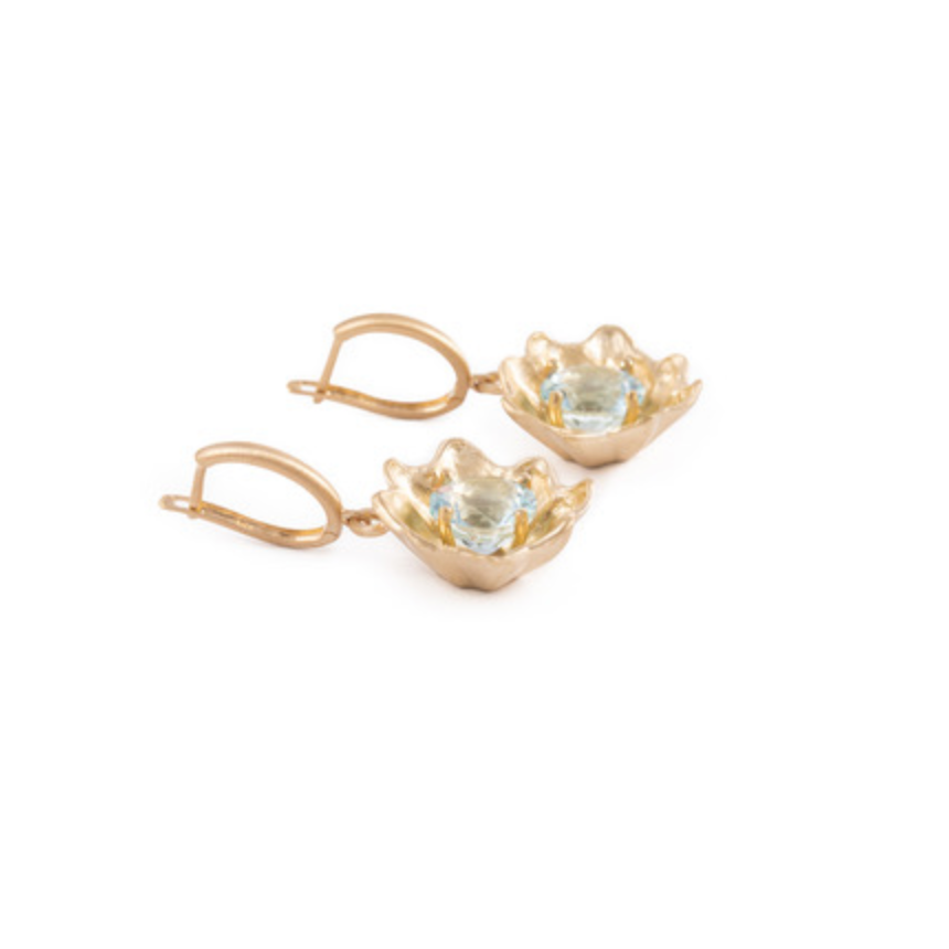 Lisa Ziff <br> Bloom Aquamarine Earrings