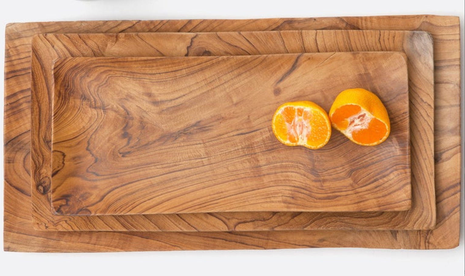 Rowan Rectangular Teak Serving Trays - Set of 3