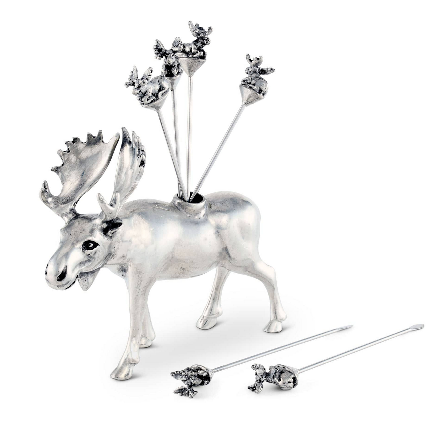 Pewter Moose Cheese Pick Set