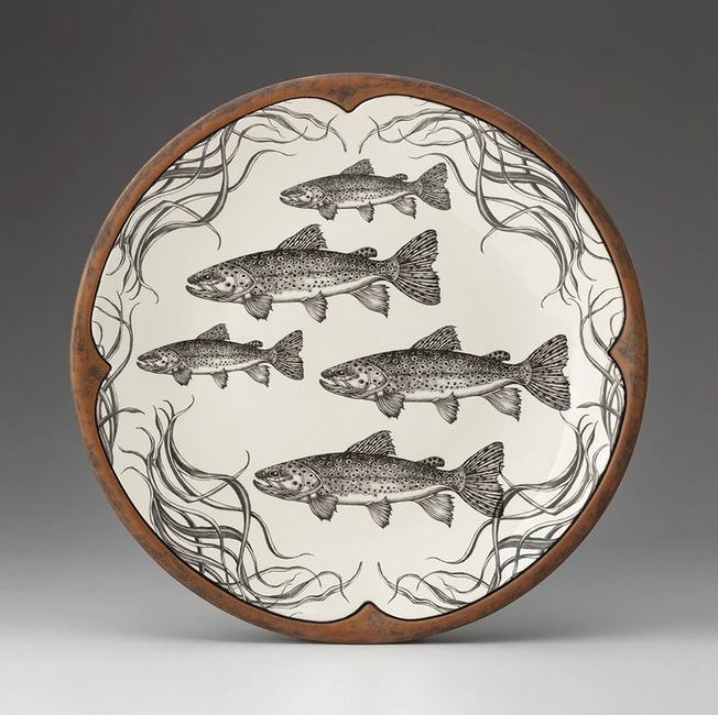 Large Round Platter, Brown Trout