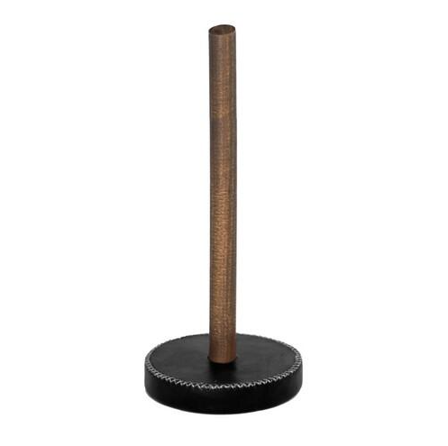 Leather and Wood Kitchen Roll Holder