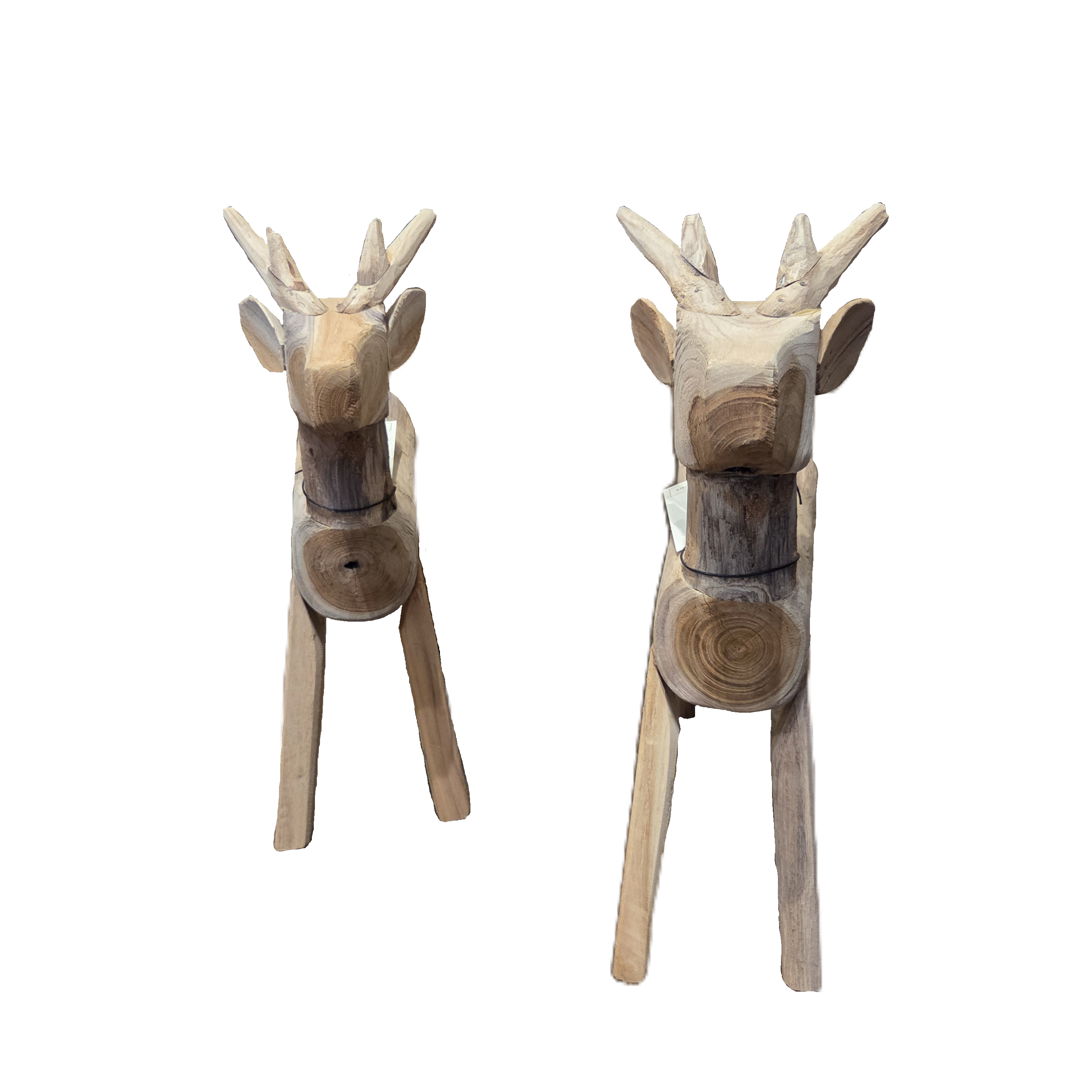 Hand-Carved Teak Reindeer