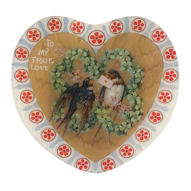 John Derian <br> To My True Love Heart Dish 8"