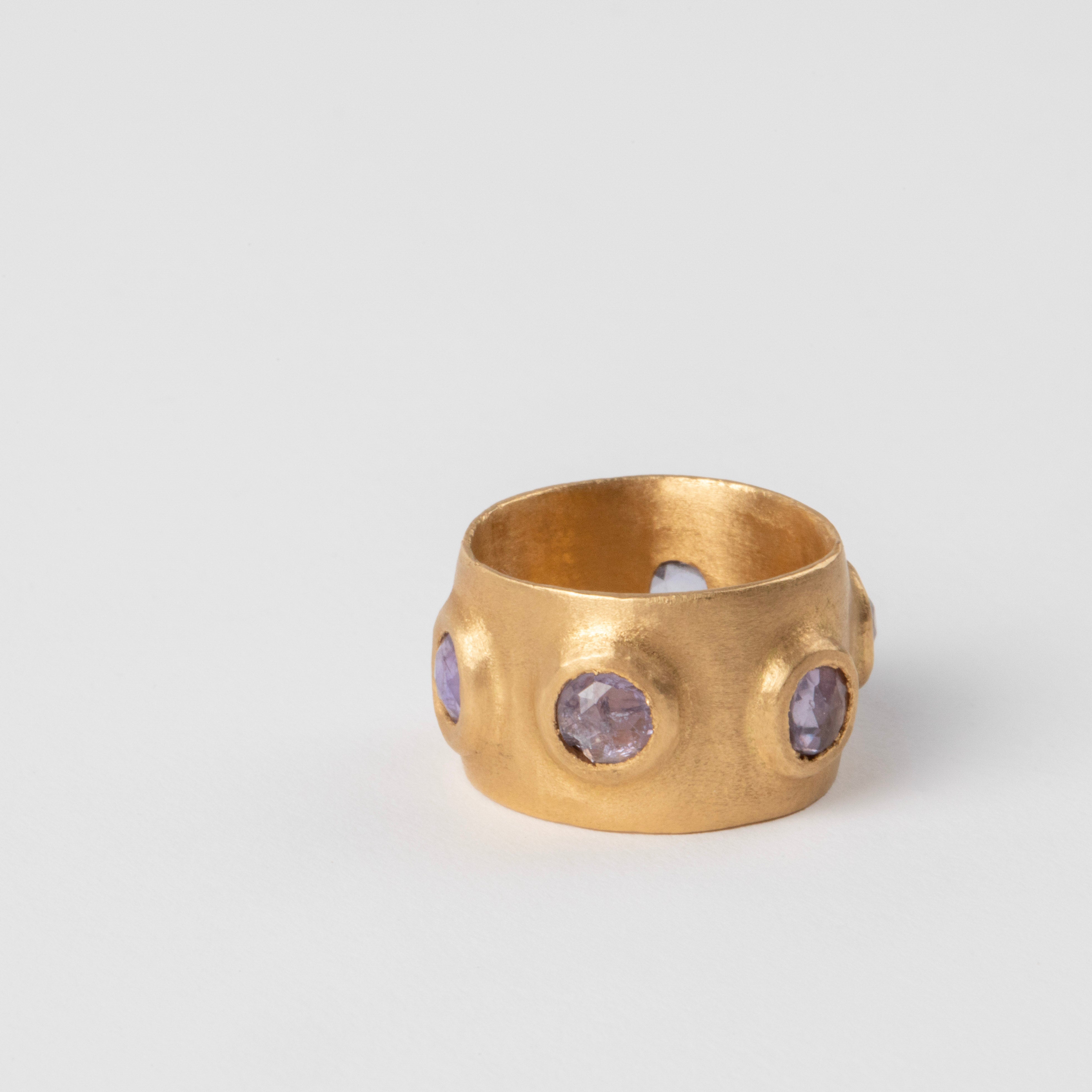 Isabel Borland<br> Pink-Lavender Rose Cut Sapphire Cigar Band