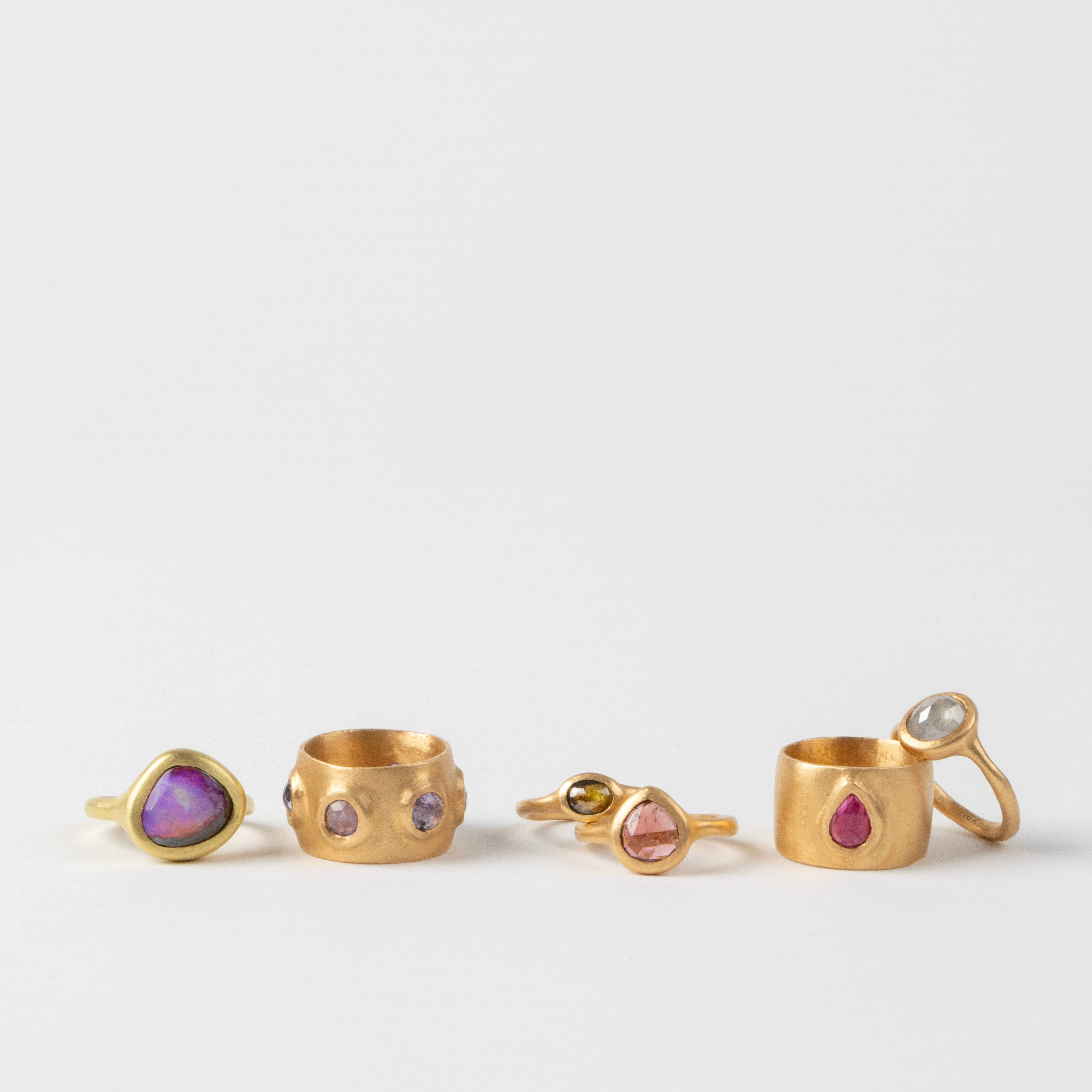 Isabel Borland<br> Pink-Lavender Rose Cut Sapphire Cigar Band