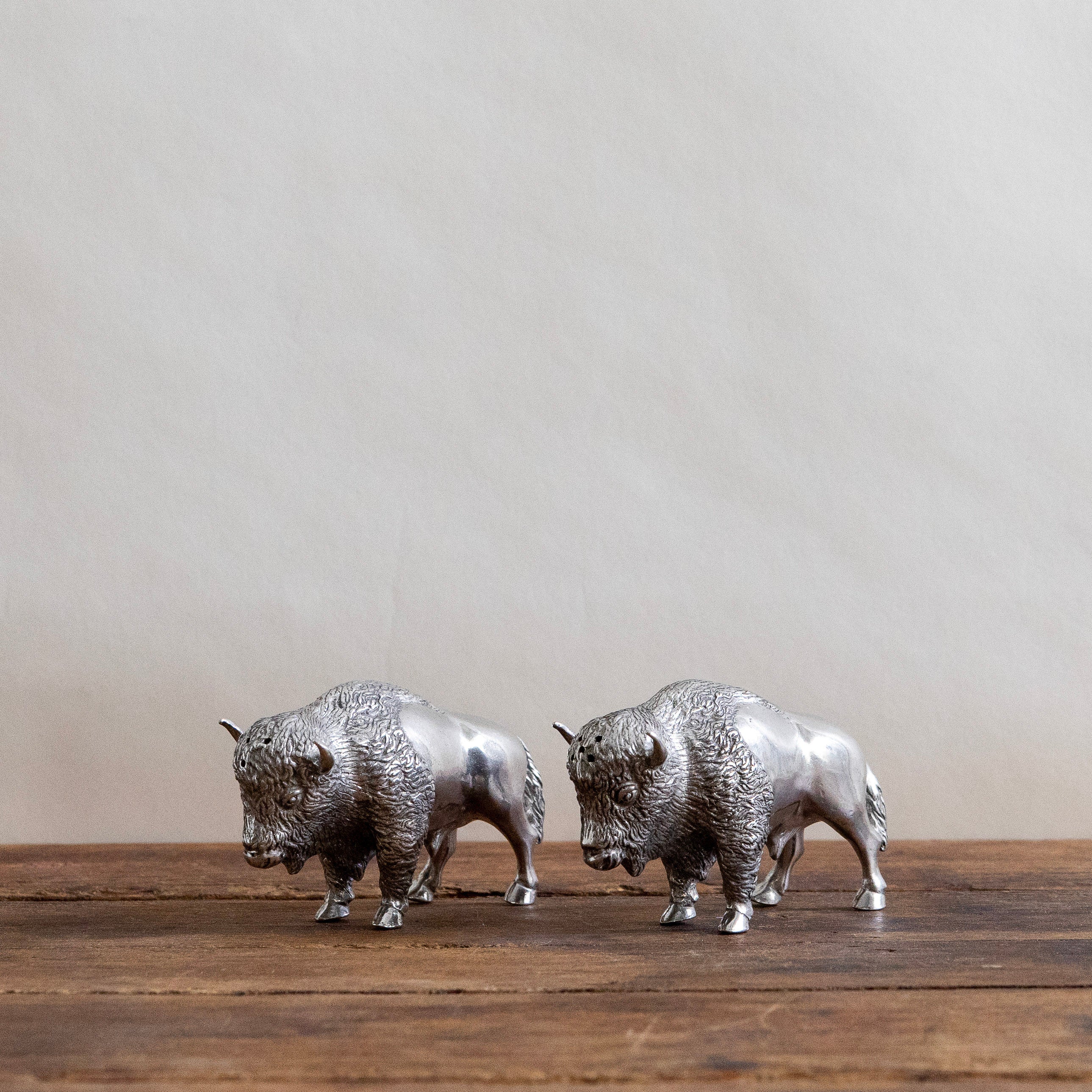 Pewter Bison Salt & Pepper Set