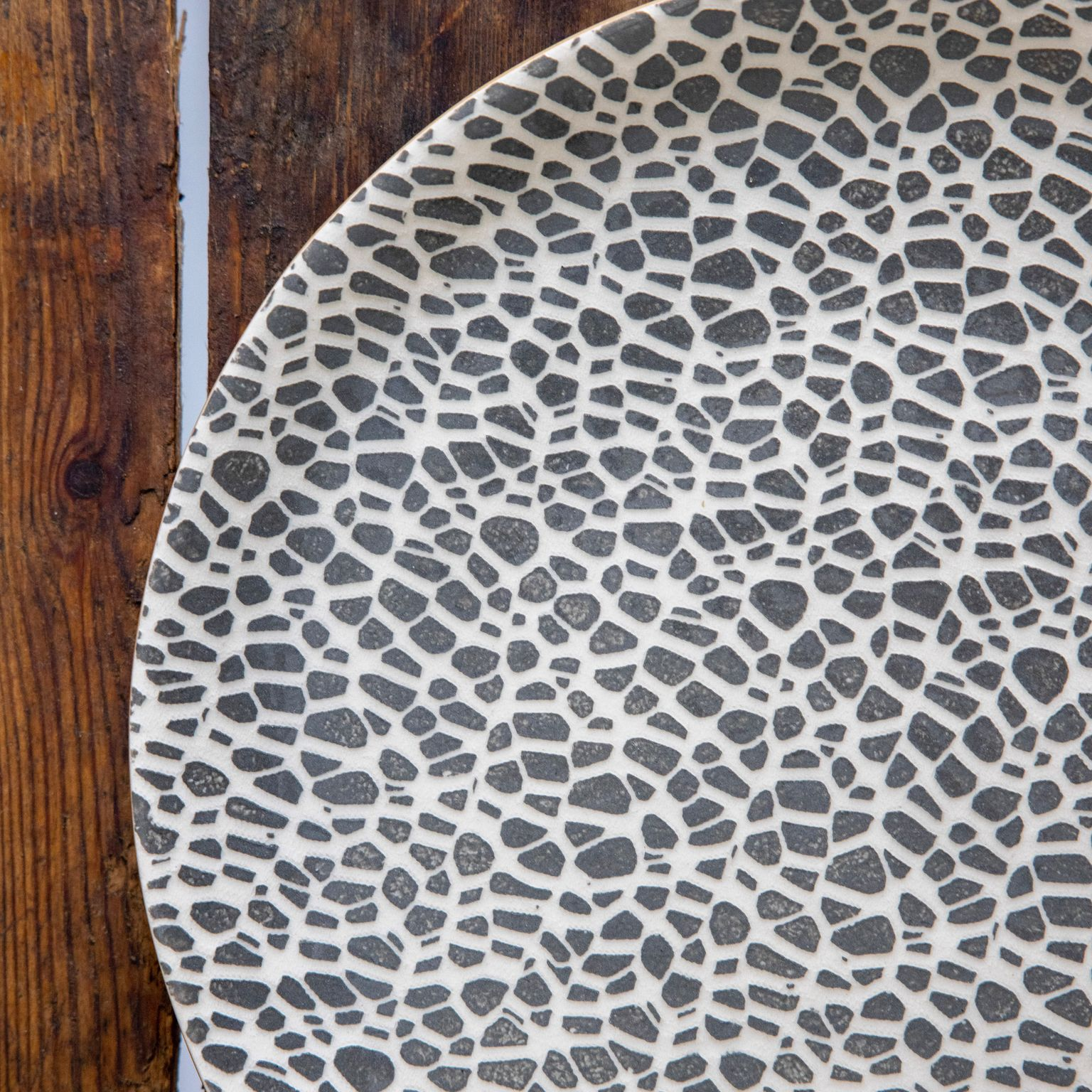 Terrafirma <br> Charcoal Pebble Charger Plate