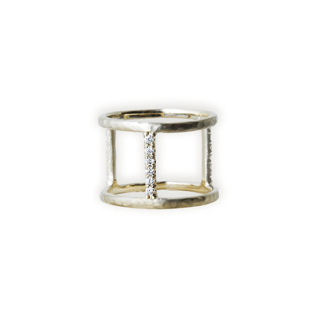 Lisa Ziff <br> Tri-Pod Ring with Diamonds