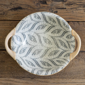 Terrafirma <br> Veg Bowl with handles Paisley Charcol