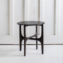 PI Side Table-Varnished Mahogany-Dark Brown-Round