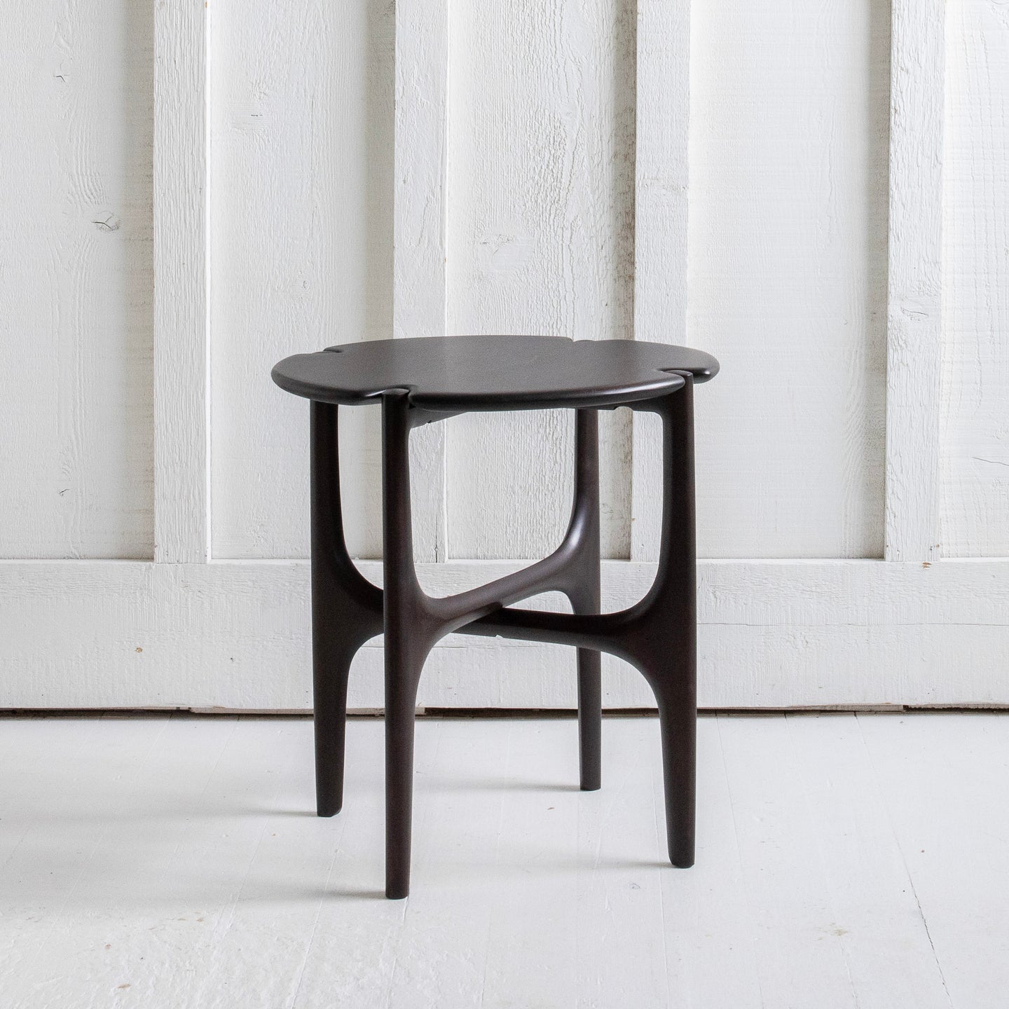 PI Side Table-Varnished Mahogany-Dark Brown-Round
