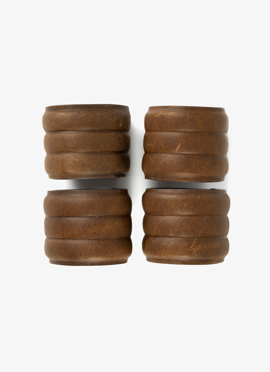 Leather Napkin Ring Set - Set of 4