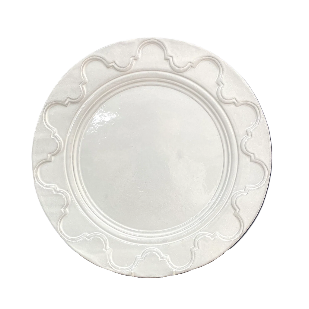 Astier de Villatte Grand Chalet Dinner Plate with Border Decoration