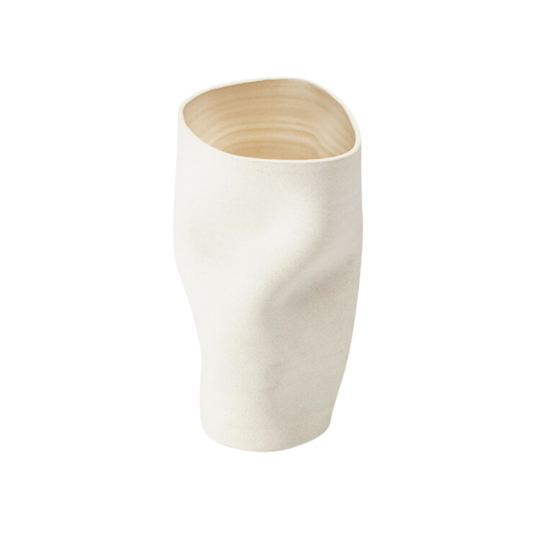 Dumae <br> Remi Pinched Vase Raw Blanc