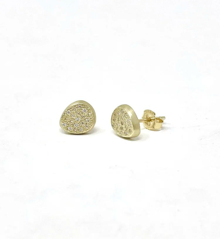 10k Petal Pave Studs