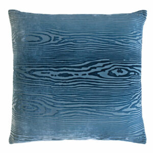 Woodgrain Velvet Pillow in Denim