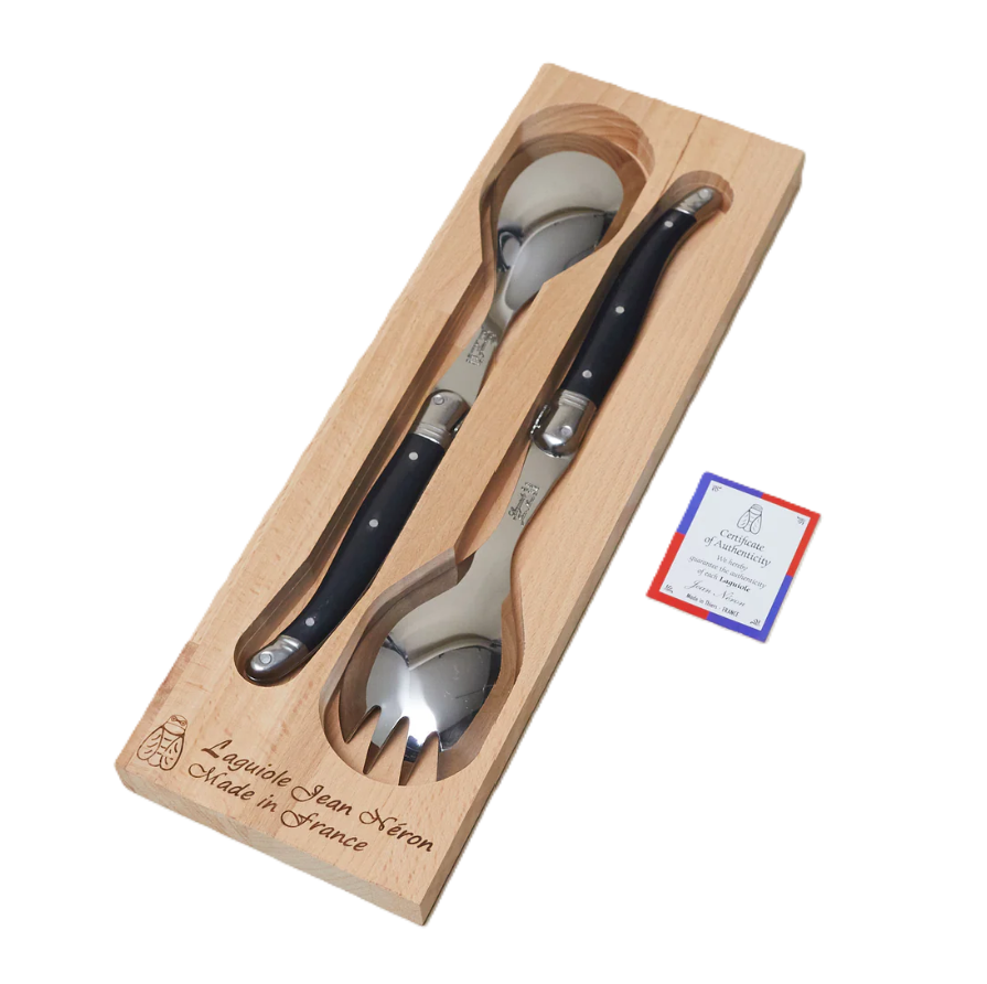 Laguiole <br> Salad Serving Set in Wood Box