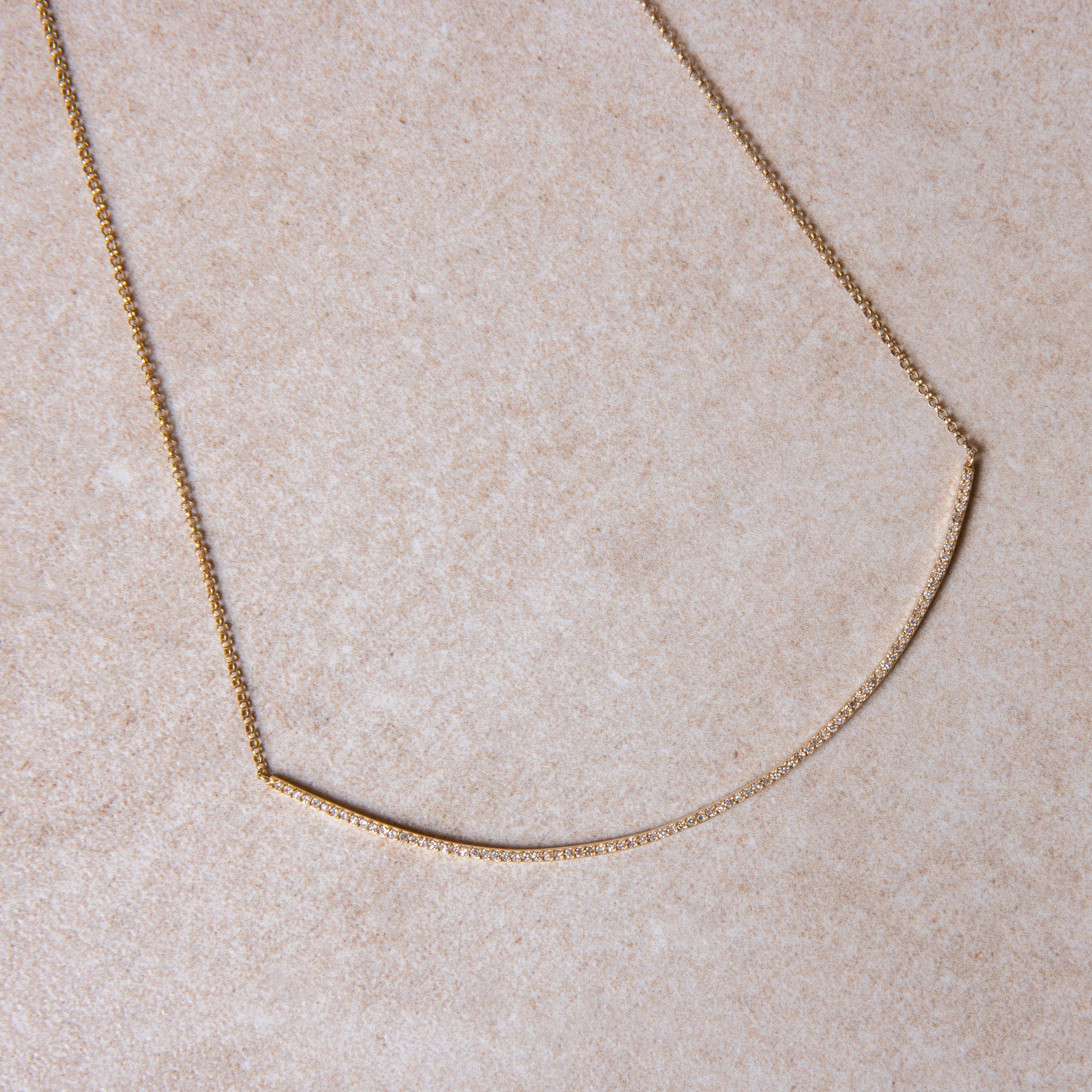 Mirta Tummino <br> Diamond Bar Necklace