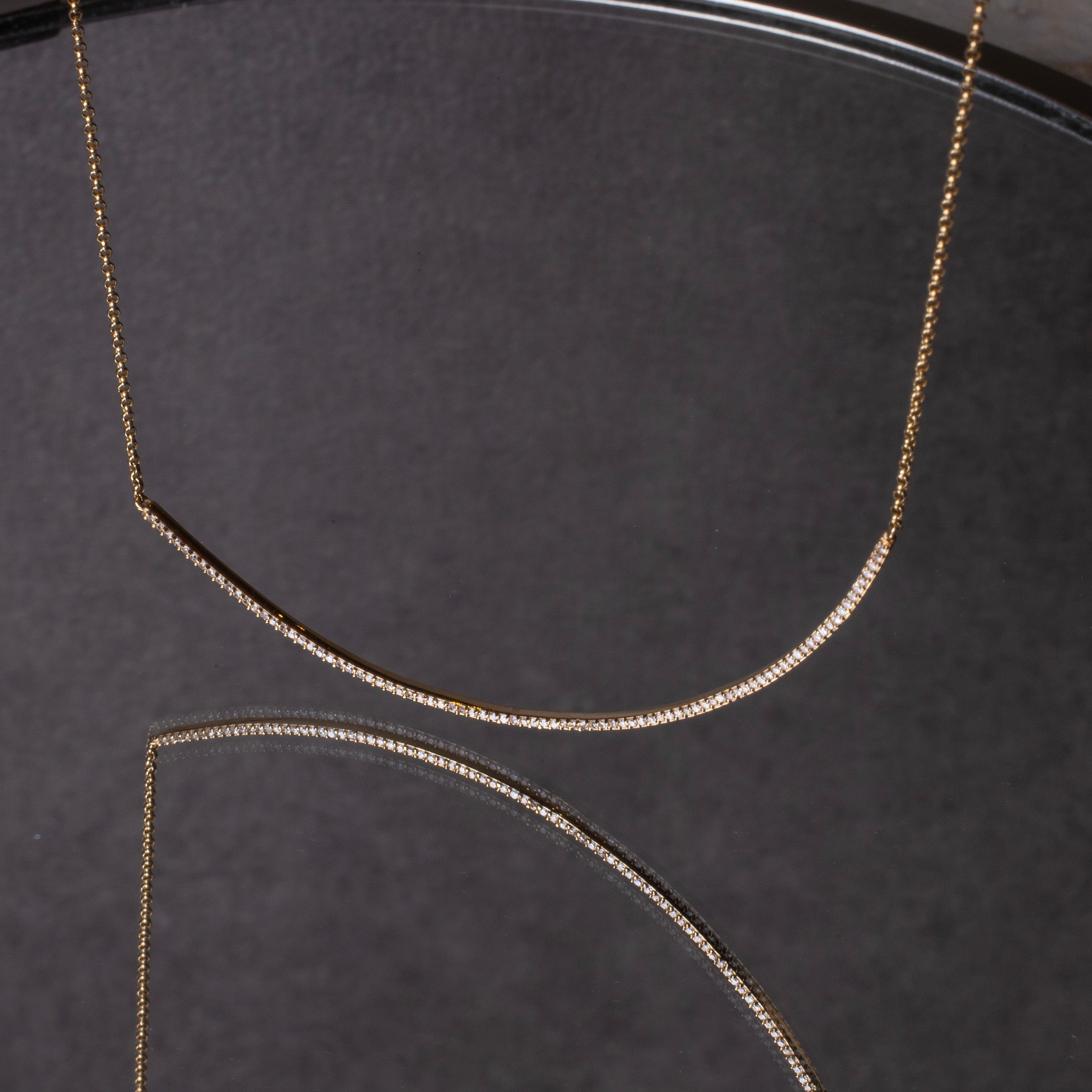 Mirta Tummino <br> Diamond Bar Necklace