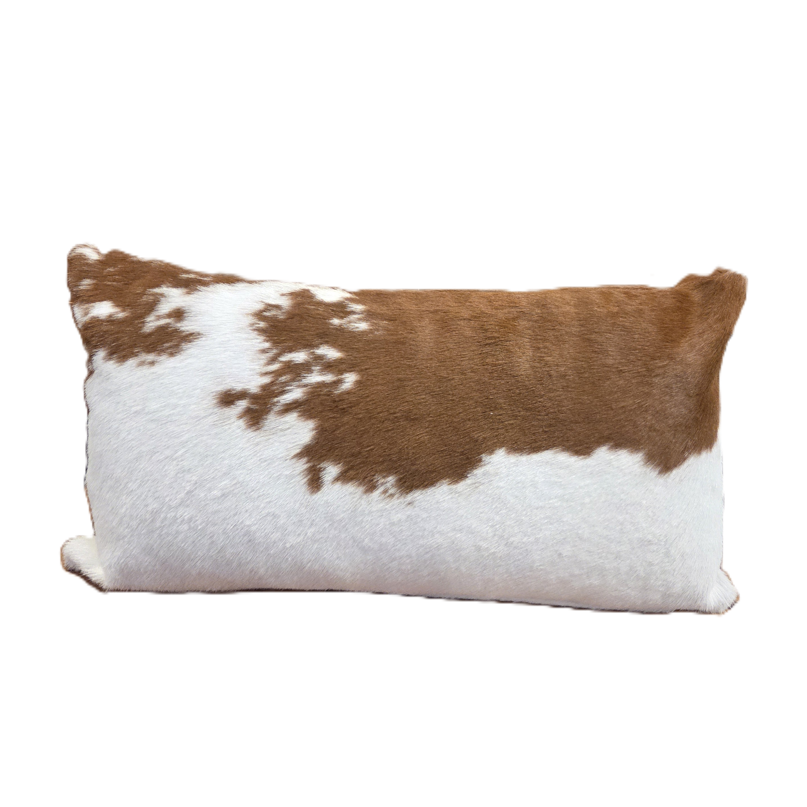 Brown and White Hide Pillow - Set of 2
