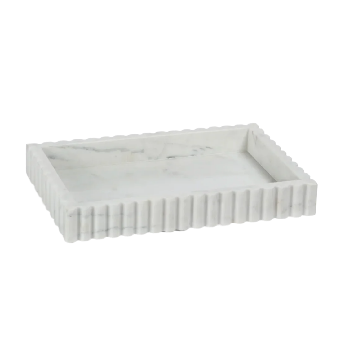 Scalloped Marble Accessory Tray
