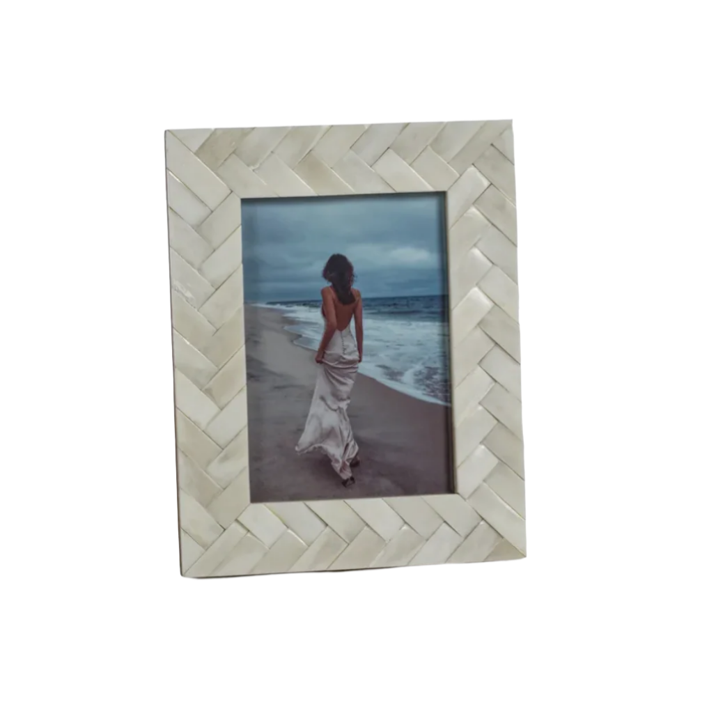 Bone Braided Picture Frame
