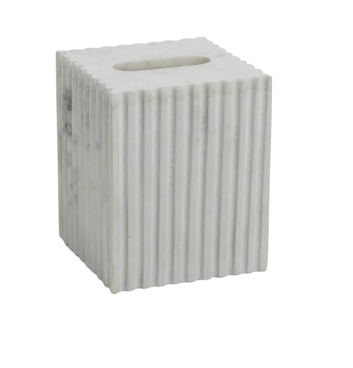 Fluted Marble Tissue Box