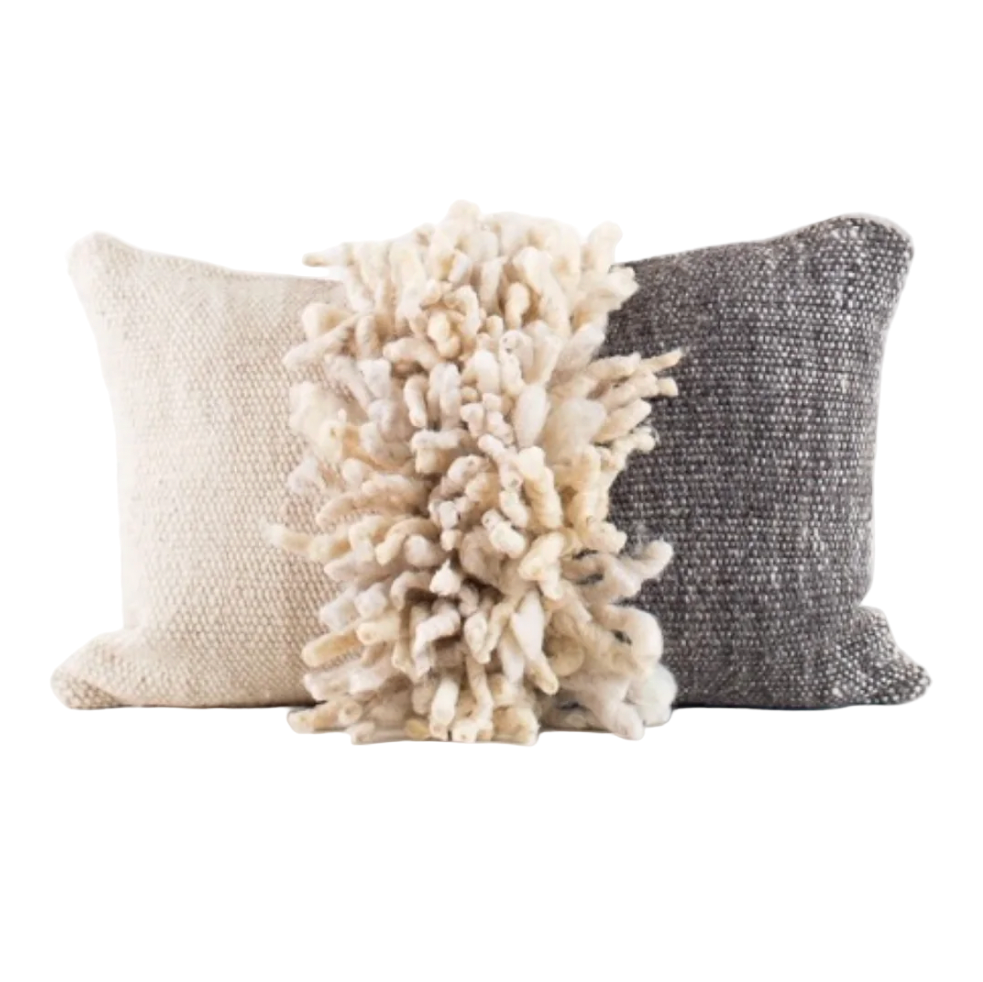 TREKO <br> Grey & White Dreadlock Pillow