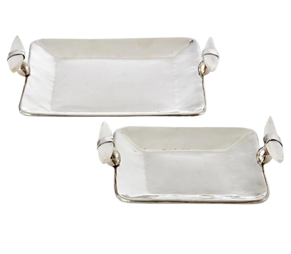 Cerro Square Tray <br> Alpaca Metal & Bone