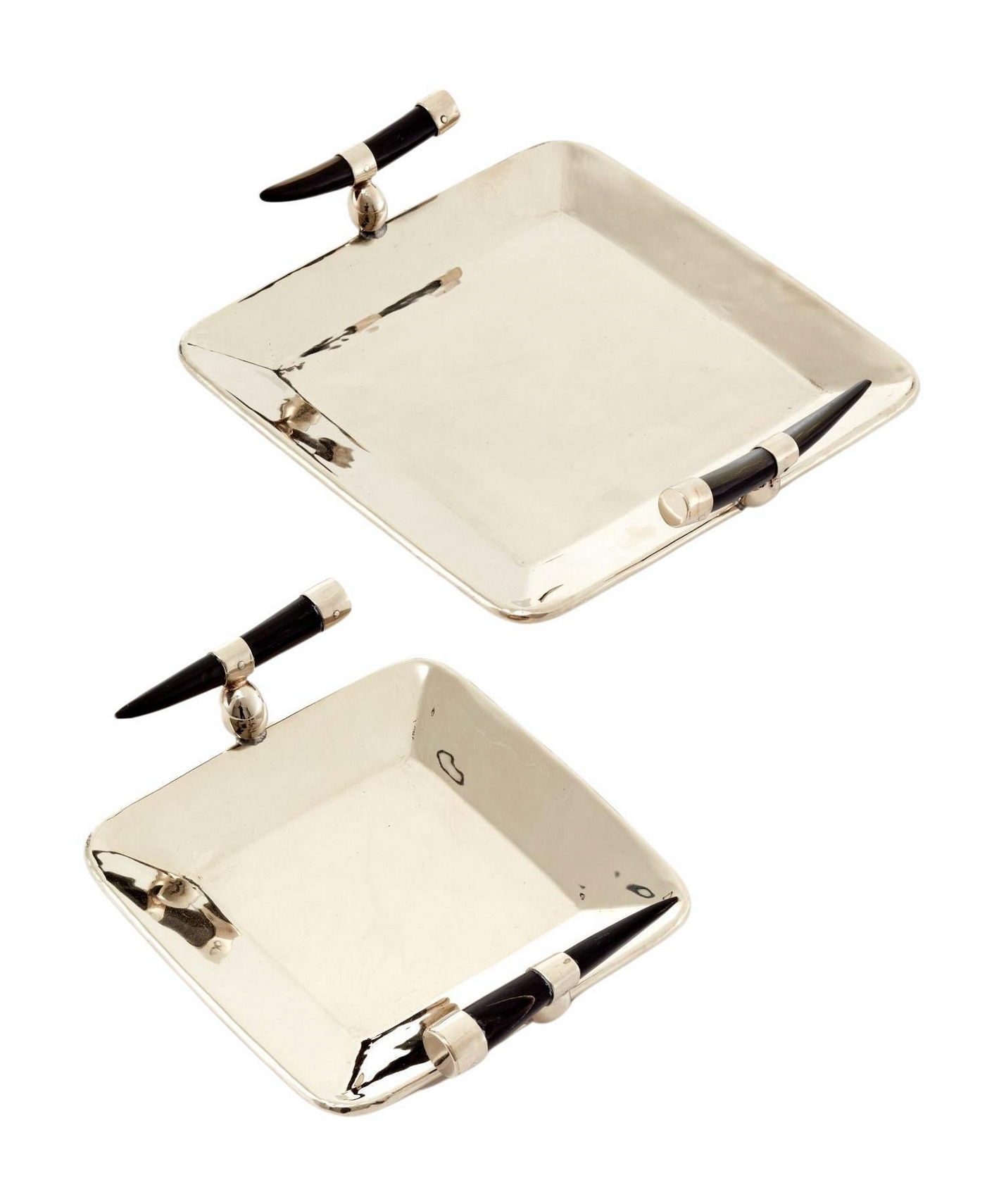 Cerro Square Tray <br> Alpaca Metal & Goat Horn