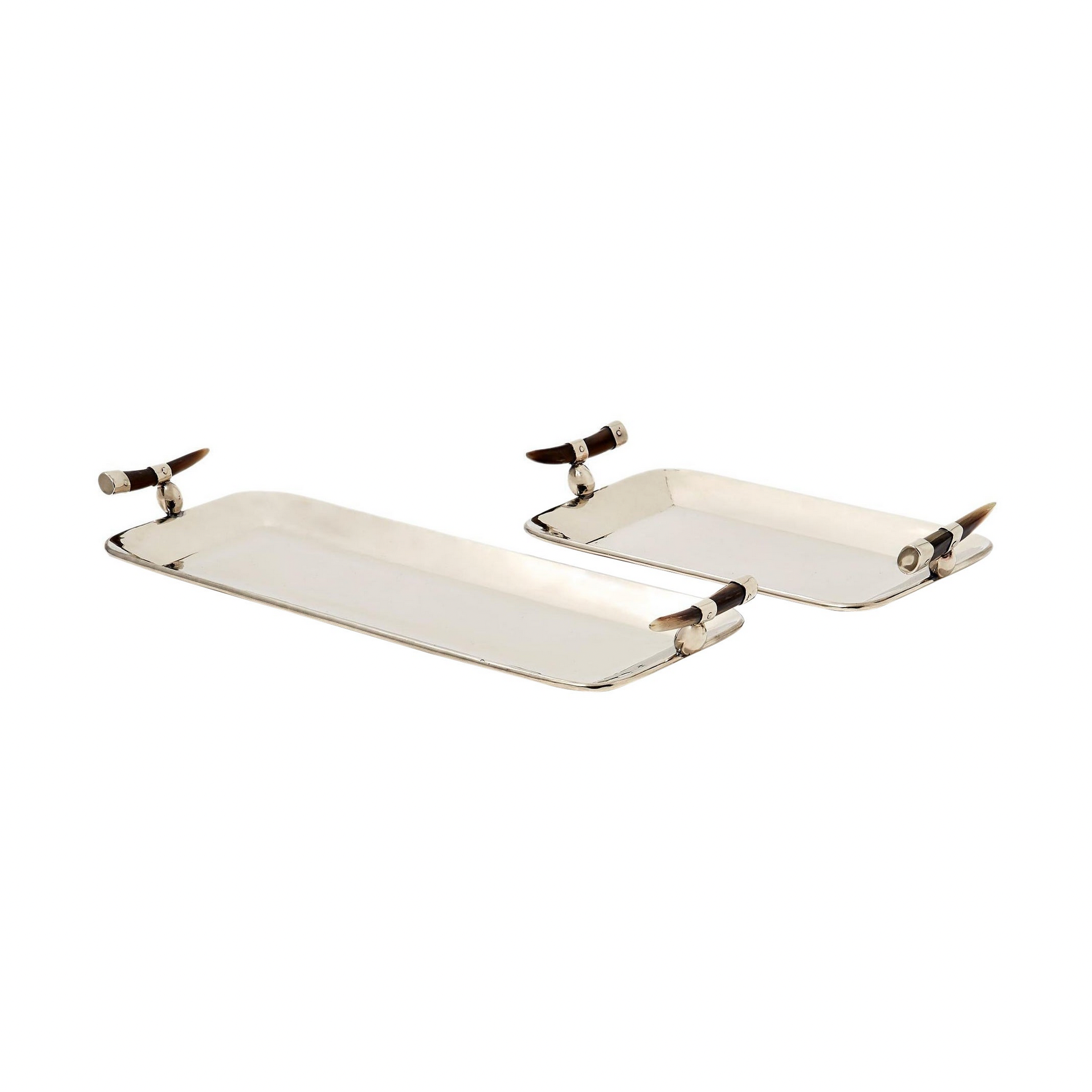 Cerro Rectangular Tray <br> Alpaca Metal & Goat Horn