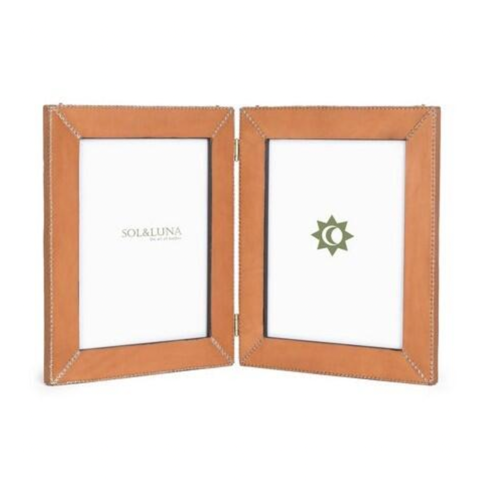 Small Double Leather Picture Frame