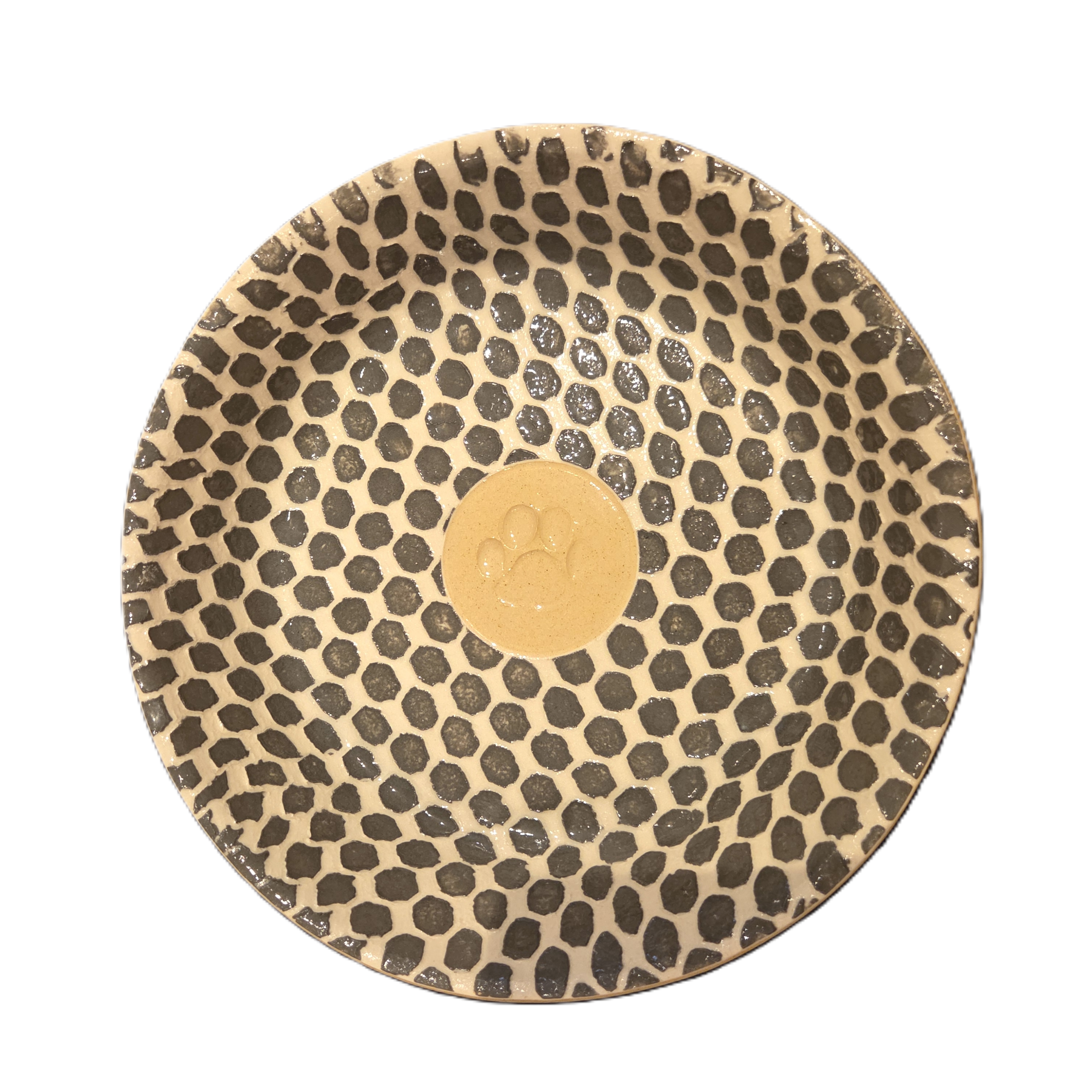 Terrafirma <br> Large Dog Bowl with Stamp - Dot Charcoal