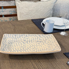 Asparagus Platter 14.5" x 8", Opal Fern
