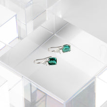 Jill Blake<br> Green Tourmaline and Trillion Cut Diamond Drops