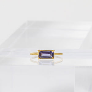 Rosanne Pugliese <br> 18k Iolite Emerald Cut Ring