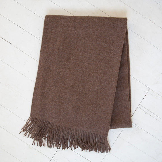 Baby Alpaca Heathered Brown Throw