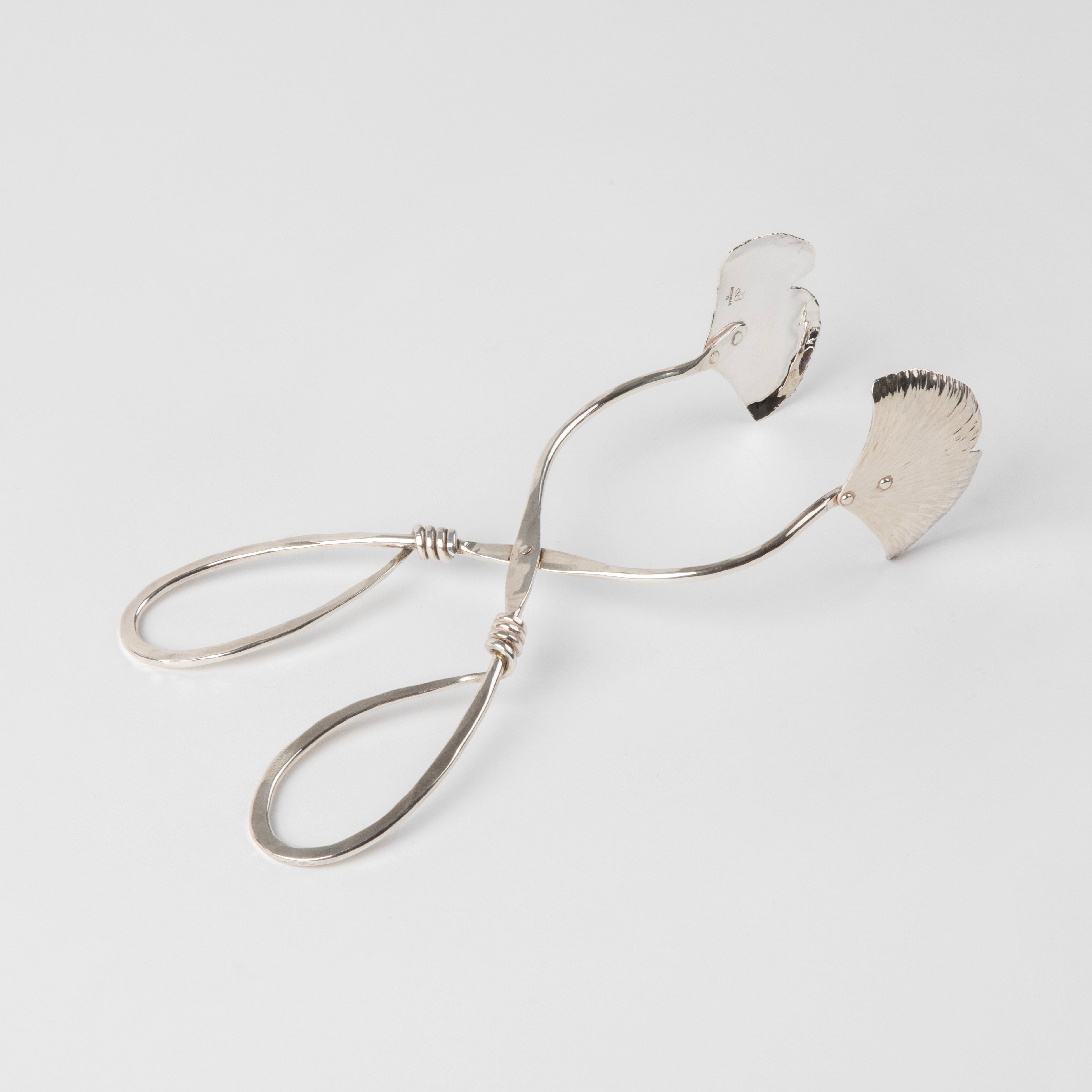 Ben & Lael<br>Silver Gingko Salad Tongs