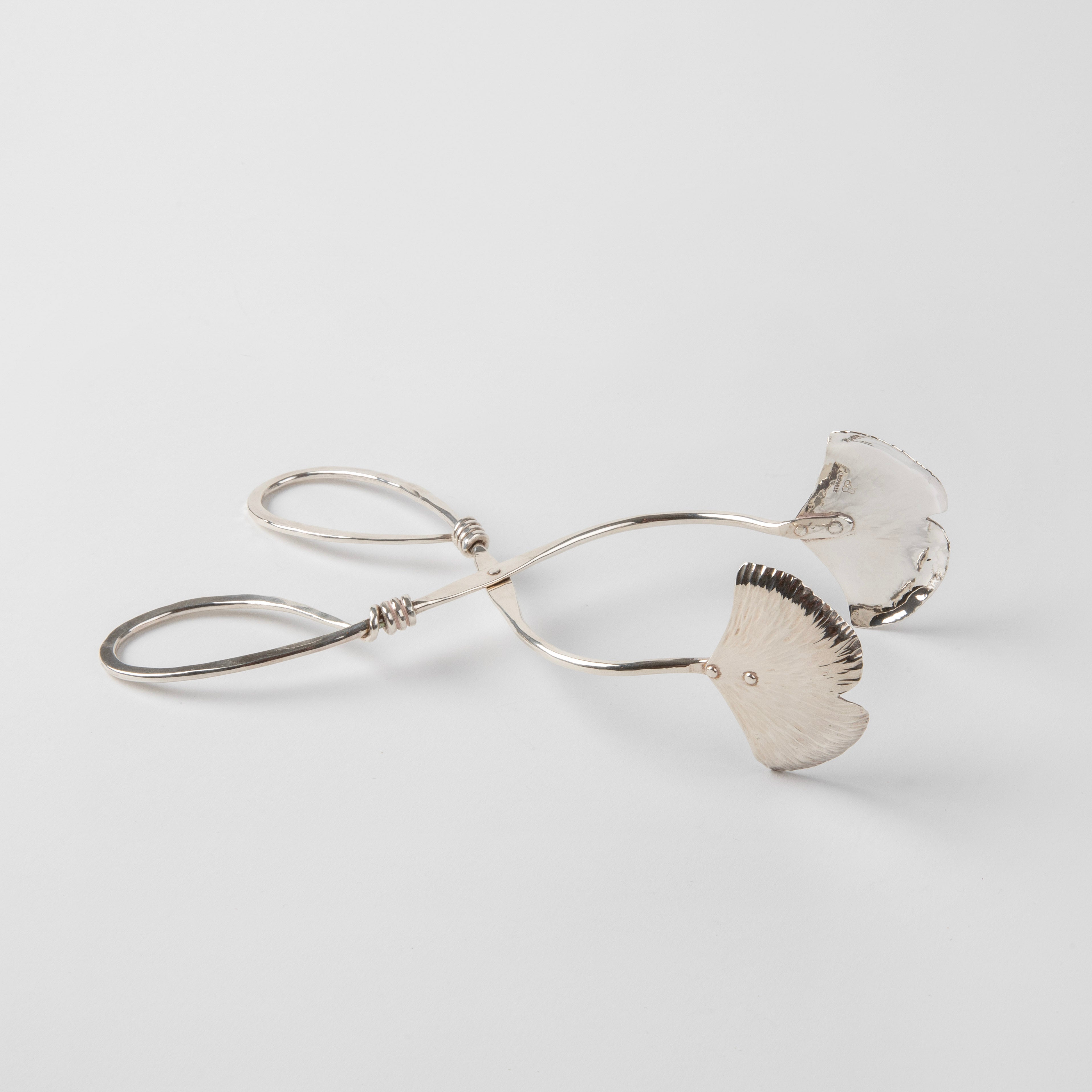 Ben & Lael<br>Silver Gingko Salad Tongs