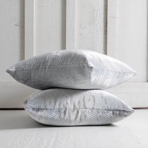 Cable-Knit Velvet Pillow<br>Icy Blue
