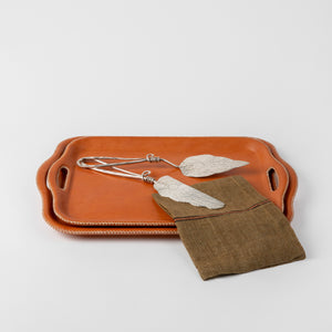 Gíron Nesting Leather Tray, Natural