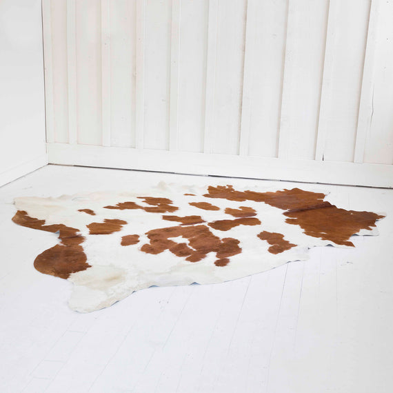 Brown and White Cowhide