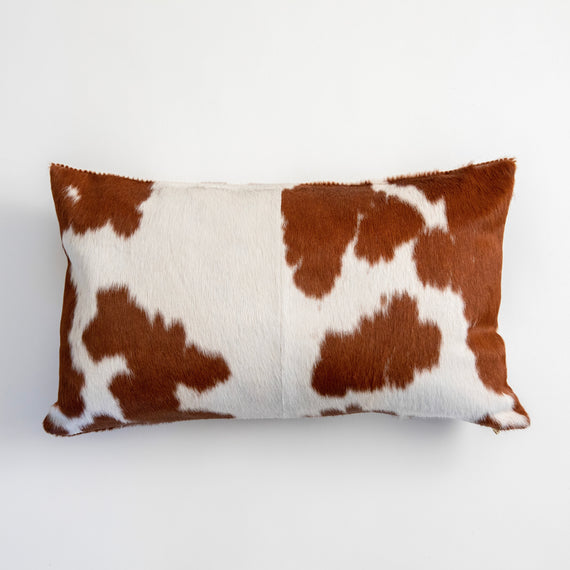 Brown and White Hide Pillow