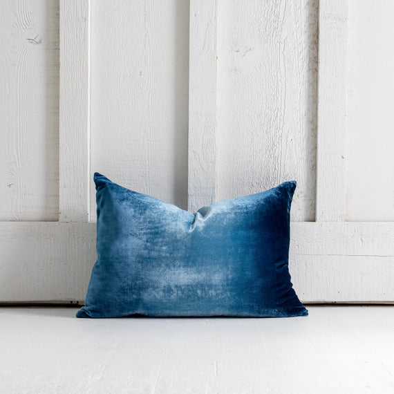 Ombre Velvet Lumbar Pillow<br>Royal Blue