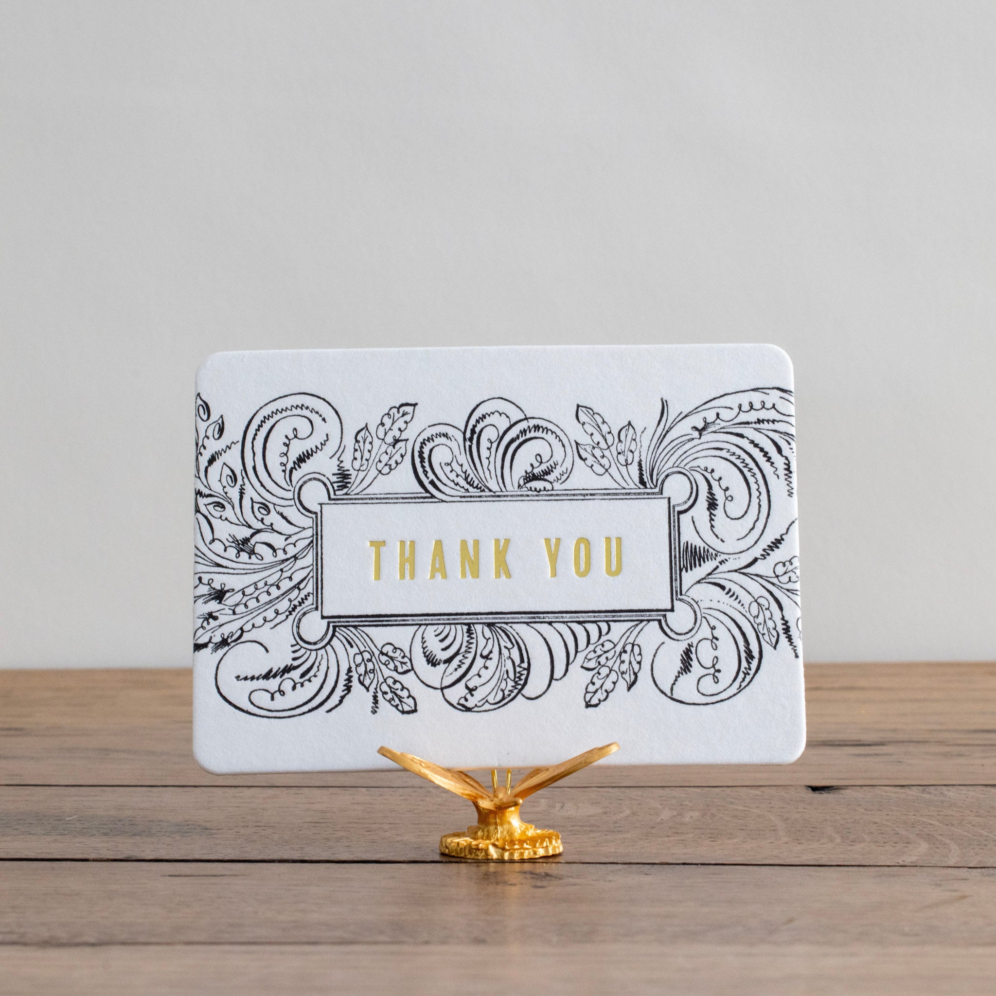 Thank You Calligraphy Gold, Thank You Card Set