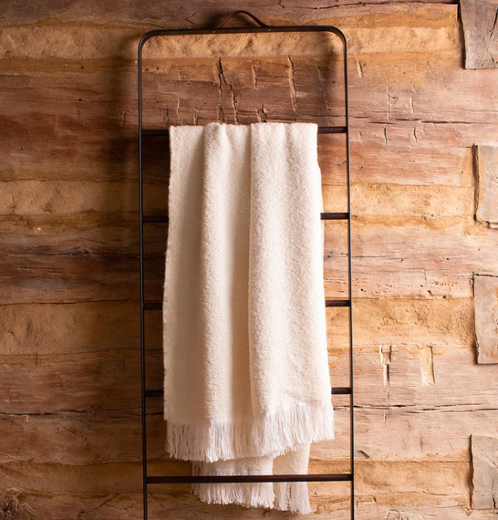 Linen-Alpaca Throw <br> Winter White